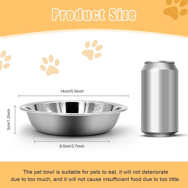 MicoSim Stainless Steel Cat Bowl - Shallow Wide Flat Cats Food Bowls,Metal Kitten Dishes Whisker Friendly Fatigue Relief,Replacement Basic Kitty Plates for Elevated Stand,Dishwasher Safe（Set of 12） - Image 2